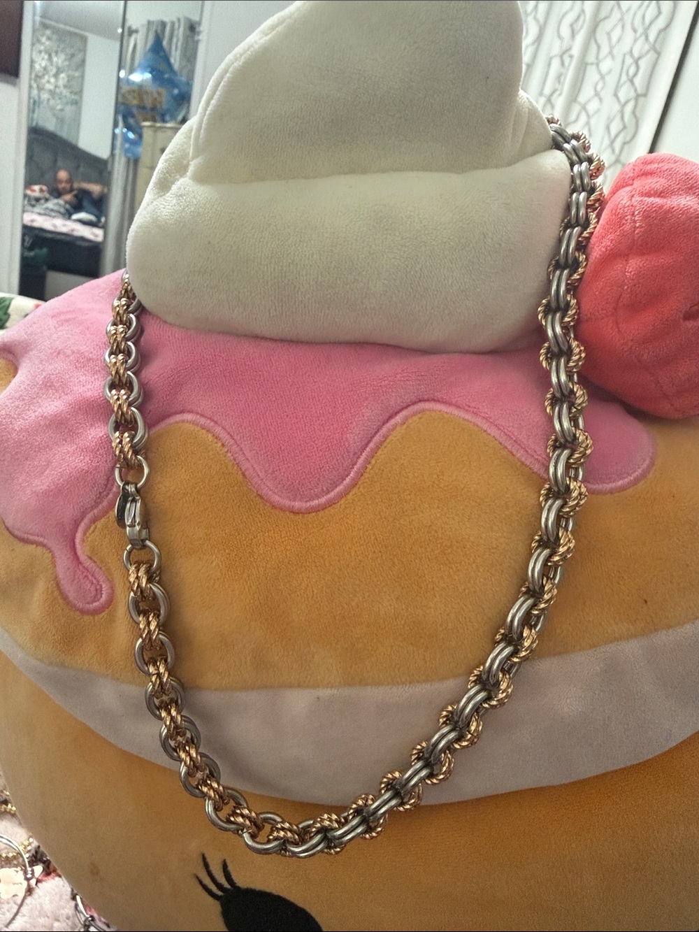 Two-Tone Rope Chain Necklace - Gold & Silver